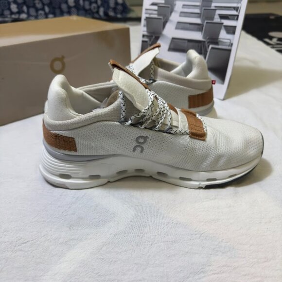 On Running White and Brown Platform Shoes - Picture 3 of 5